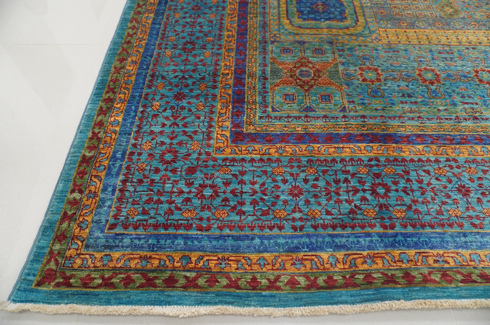 Turquoise Colors 8x10 Turkish Rug Blue & Green Mamluk Hand Etsy