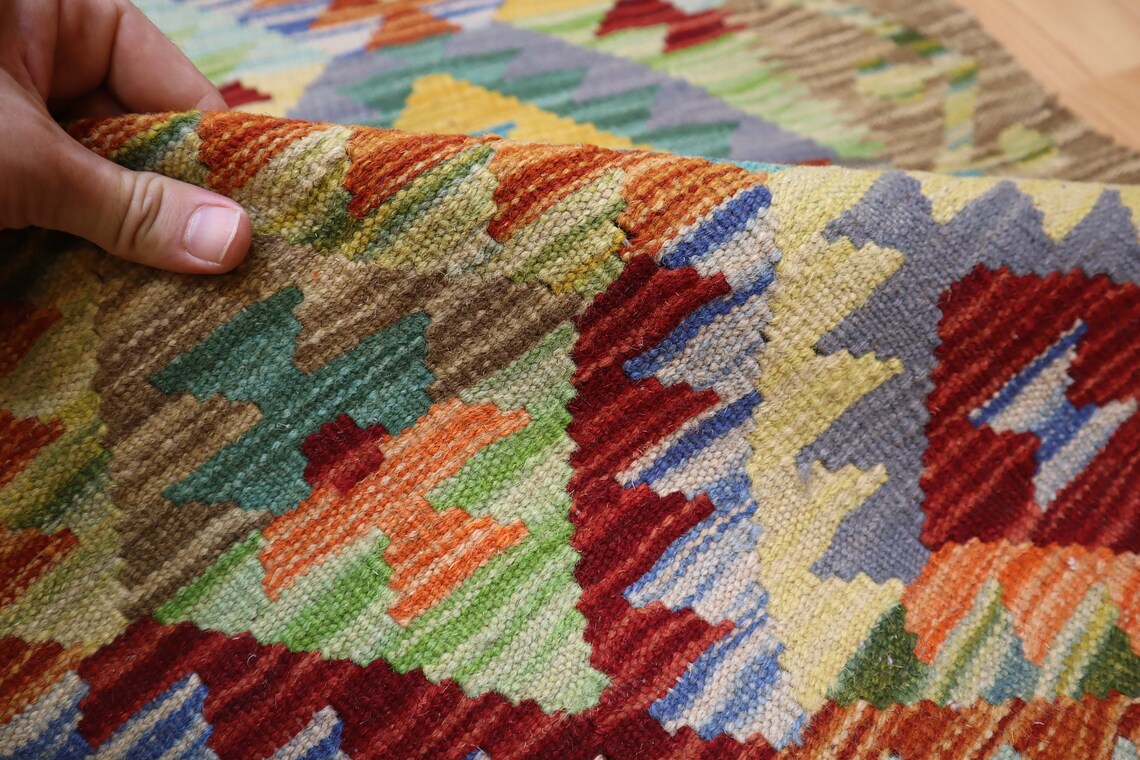 10 Feet Handmade Kilim Runner Rug Afghan Authentic Natural Etsy