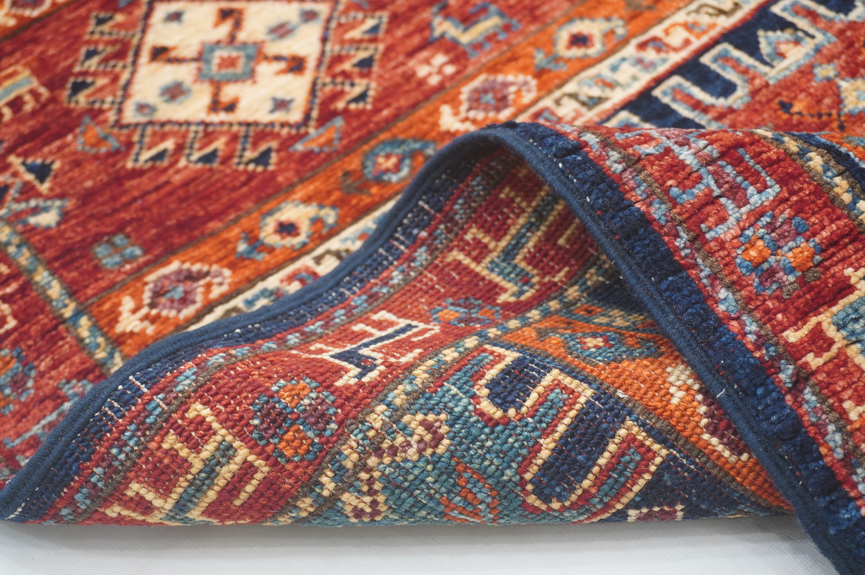 ギャッベ　42×62 ネイビー系 ギャッベ 42×62 ネイビー系