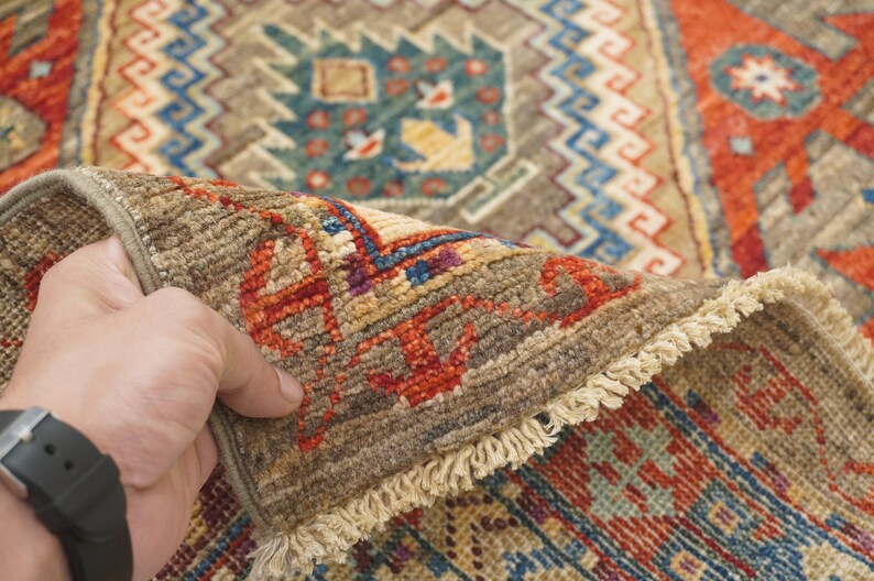 4 X 13 Ft Taupe Gray Kazak Runner Rug Afghan Hand Knotted Veg Dyes Wool