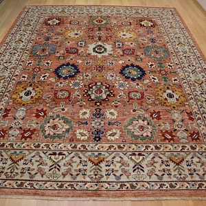 9x12 Brown Bidjar Area Rug - Afghan Persian Style Hand knotted Wool Veg dye Oriental Rug - Rug for living room - Bedroom Rug - Brown Carpet
