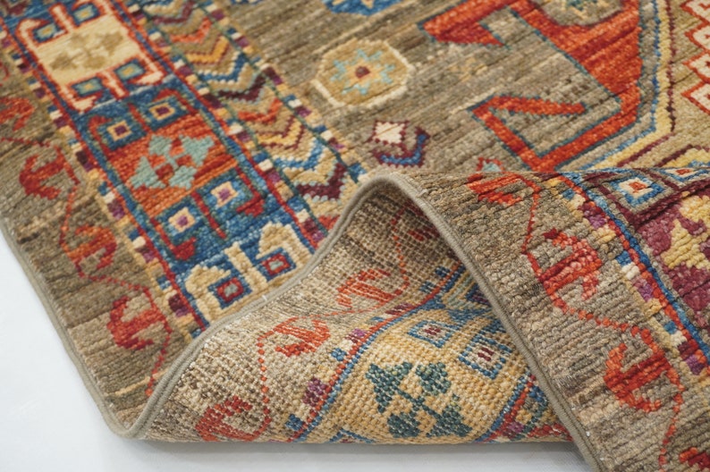 4 X 13 Ft Taupe Gray Kazak Runner Rug Afghan Hand Knotted Veg Dyes Wool