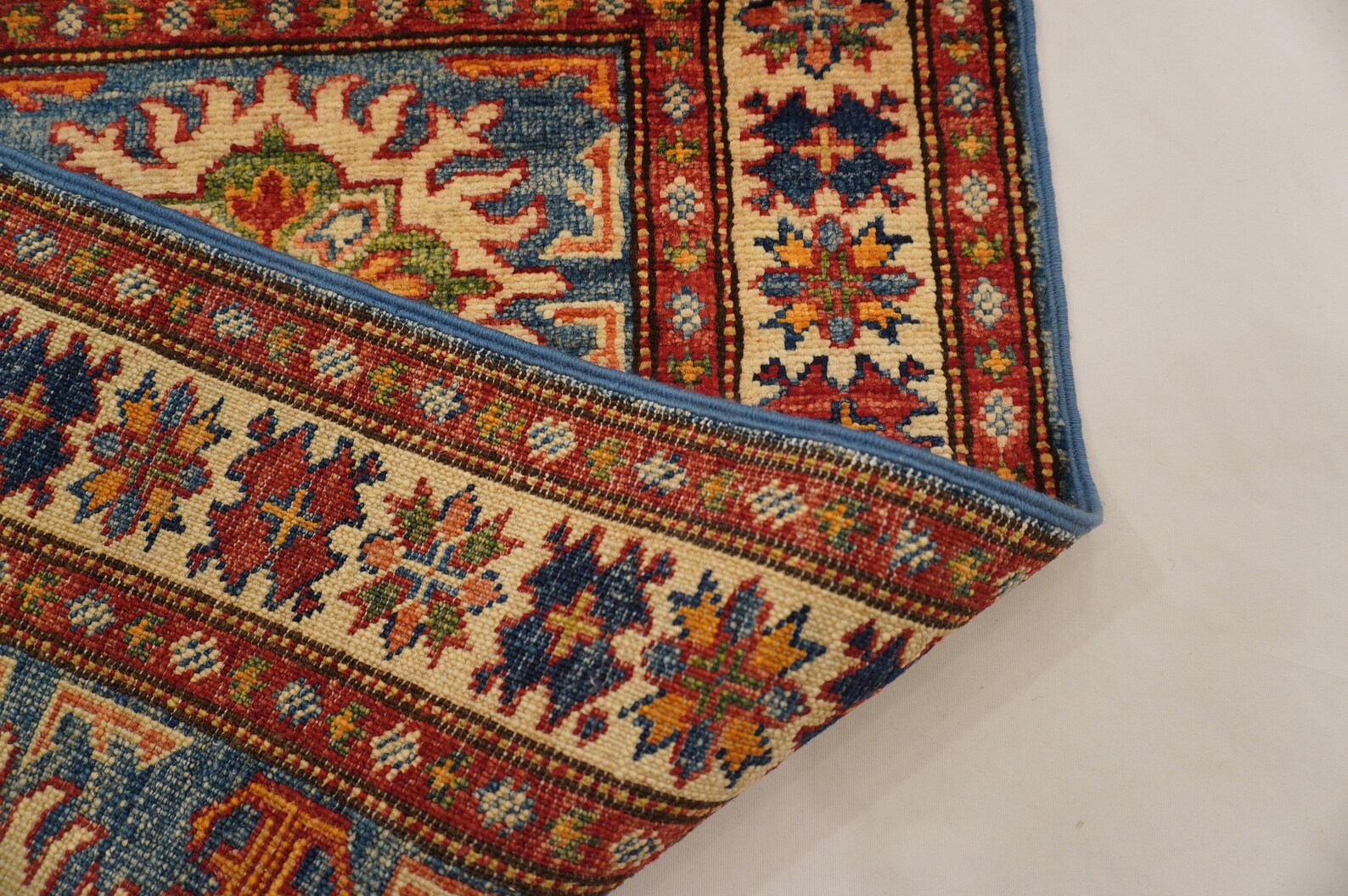 Blauer 2x3 Kasak Teppich Afghanischer Handgeknüpfter Teppich | Etsy