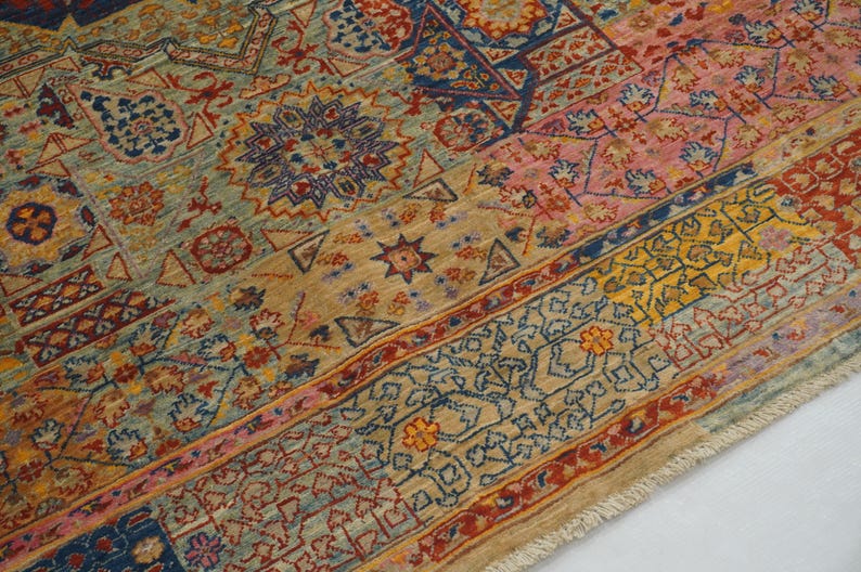 5x7 Blue Mamluk Area Rug Turkish Super Quality Hand Knotted Wool Modern