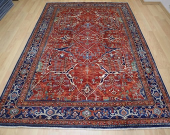 6x9 Red Bidjar Area Rug - Traditional Persian Style Afghan Hand Knotted wool Oriental Rug - Bedroom rug - Rugs for living room - Red Carpet
