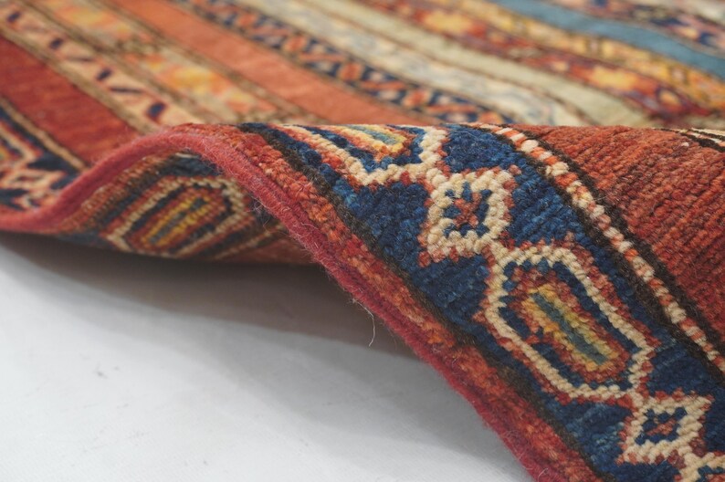 5 Ft Red Vintage Turkish Runner Rug Shawl Striped Pattern Hand Knotted