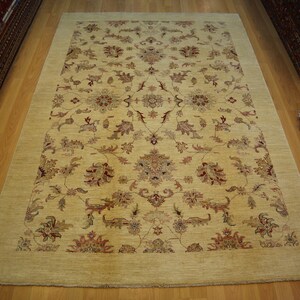 Beige 7x10 Oushak Rug - Turkish Handmade wool Area Rug - Rugs for living room - Bedroom rug - Dining table rug - Office rug - 6&#39;7x9&#39;8 ft