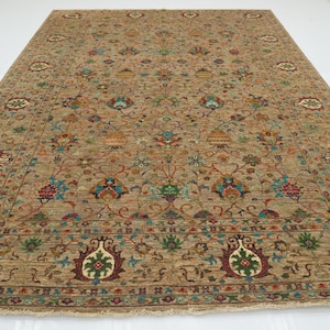 9'x12'9" Taupe Gray Waziri Area Rug: Afghan Hand knotted Wool Carpet