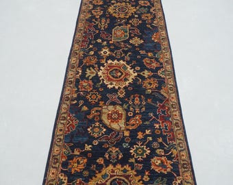 15 Ft Navy Blue Bidjar Runner Rug - Afghan Persian Style hand knotted Veg Dyes Wool Oriental Runner Rugs - Hallway Runner - Long runners