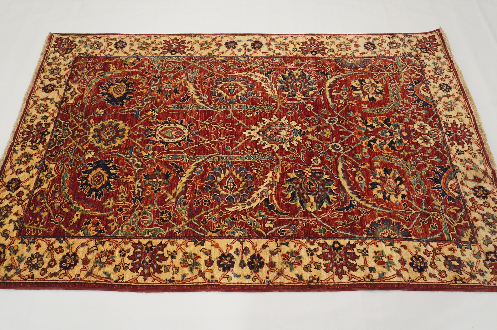 4x6 Kerman Area Rug Red Persian Style Hand Knotted Wool Rug - Etsy