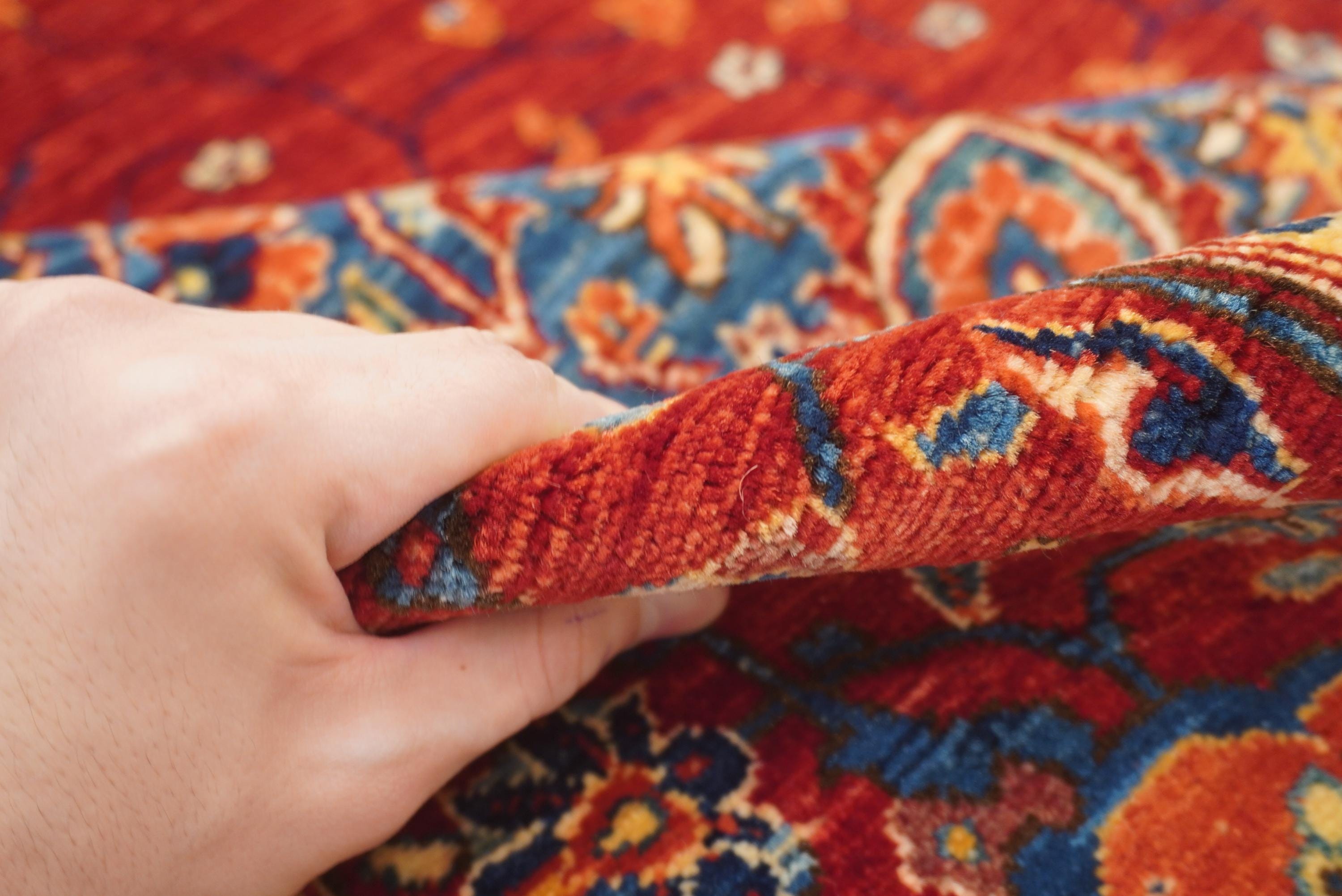 赤いウールラグ 手織り Zemmour ラグ - 伝統的なベルベル模様の本格的モロッコ製手織り