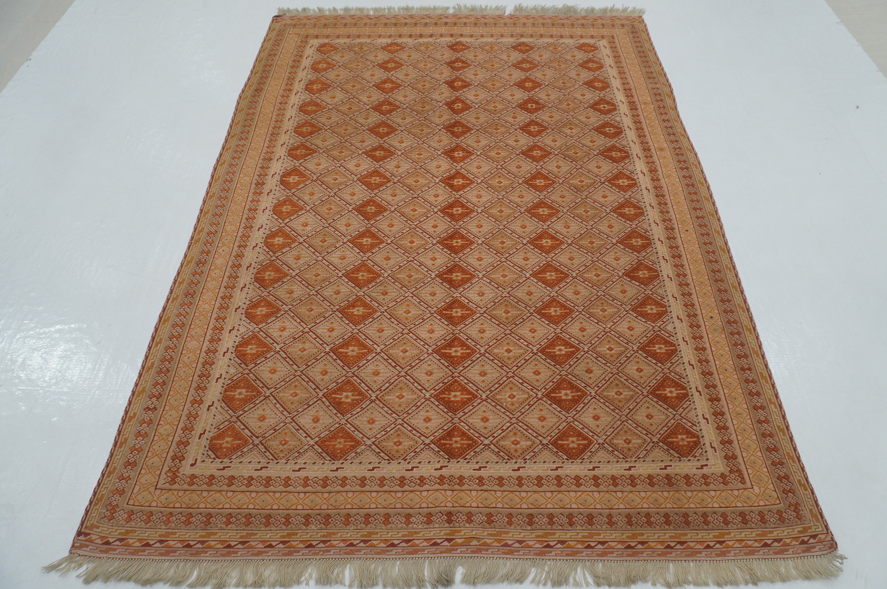 Beige Afghan Kilim Rug: 5x7 Vintage Hand-knotted Wool - Etsy UK
