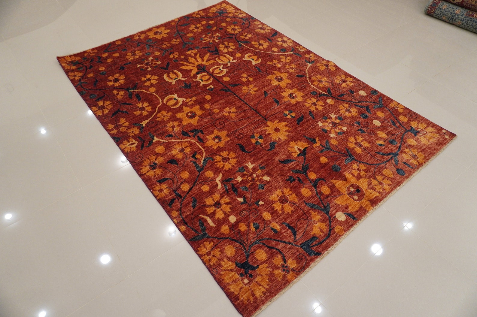 Roter 6x8 Gabbeh Teppich Afghan Handarbeit 100% Naturfarbe | Etsy