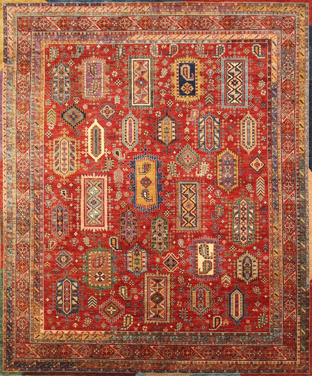 8x10 Tribal Area Rug Red Modern Colors Afghan Baluch Hand - Etsy