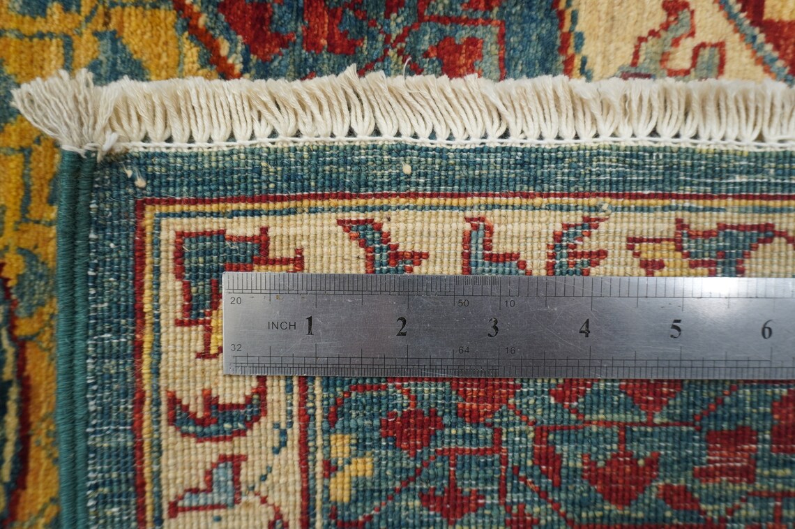 Green 5x7 Area Rug Afghan hand knotted wool rug Mamluk Etsy