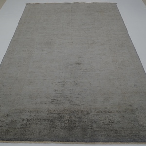 7x10 Overdyed Turkish Oushak Area Rug - Blueish Silver Gray High End Quality Hand knotted wool Rug - Bedroom rug - Living Room Rugs