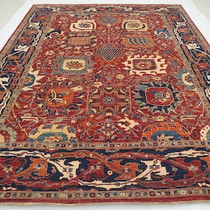 9x12 Red Sultanabad Area Rug - Persian Style Afghan Hand knotted Wool Veg dye Red Oriental Rug - Rug for living room - Bedroom Rug