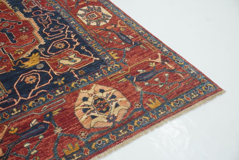 8x10 Red Serapi Area Rug: Afghan Hand Knotted Wool Oriental Rug - Etsy