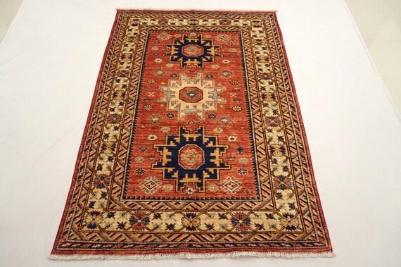 Brown 3' 4 x 3' 9 Hand Knotted Shirvan Persian Wool Rug
