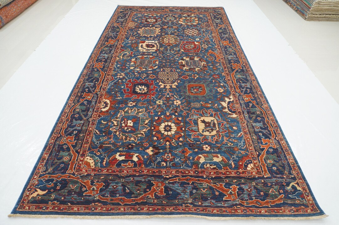 6x12 Rug 6x12 Navy Blue Bidjar Area Rug - Afghan Hand Knotted Veg Dyes Wool ...