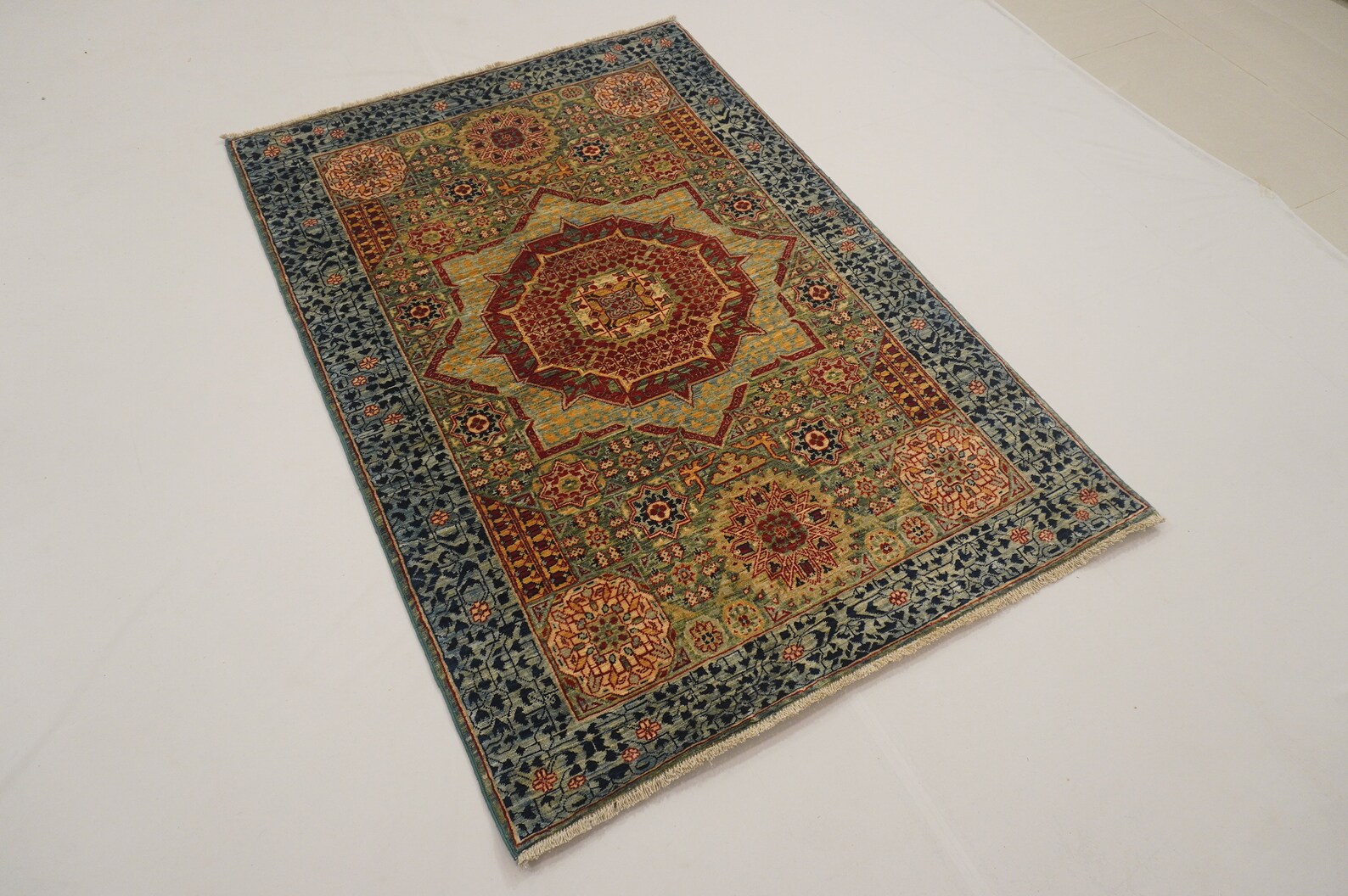 3x5 Türkischer Teppich Grüner Mamluk Handgemachter | Etsy