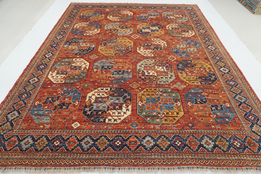 Red Ersari Rug: 8x10 Afghan Hand-knotted Wool Oriental Rug - Etsy
