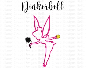 Dinkerbell Pickleball Fairy Sublimation Transfer | Funny T-Shirt Design (PNG)