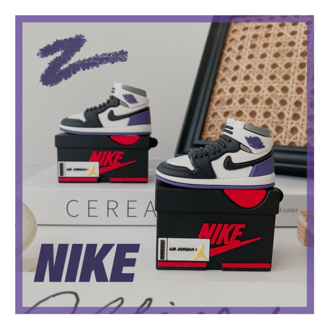 Air Jordan AirPods Case with shoebox design. AirPods case for Etsy