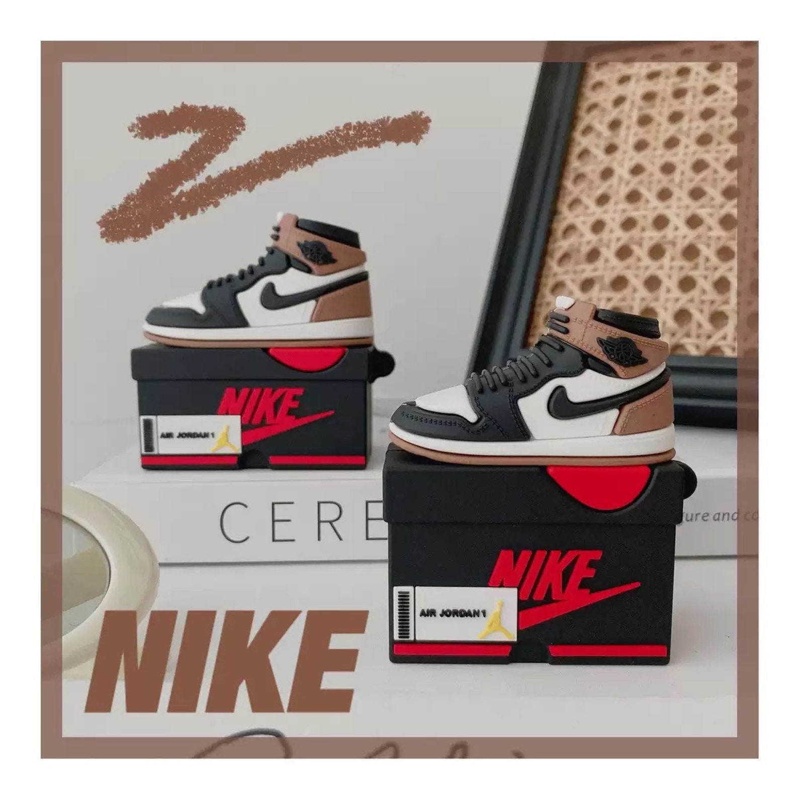 Air Jordan AirPods Case with shoebox design. AirPods case for Etsy