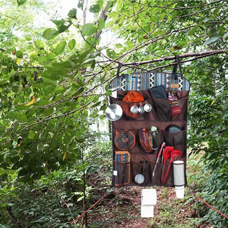 Outdoor Camping Tableware Storage Bag Hanging Dinnerware Set Etsy