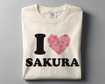 Sakura Heart T-Shirt | Comfort Colors Japanese Cherry Blossom Tee