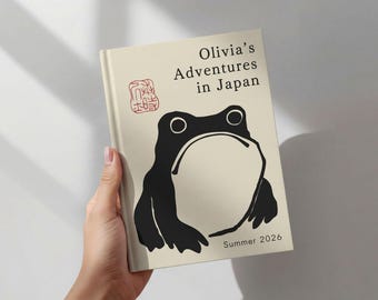 Personalized Frog Notebook | Edo Japanese Art Journal | Hardcover 5.75x8.5