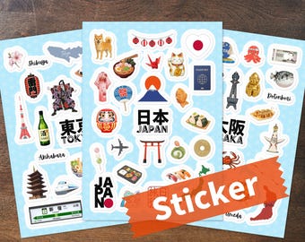 Japan Travel Sticker Sheet | Journal Stickers | Planner Decor
