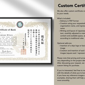 Japanese & English Dan Rank Award, Female Martial Artist Editable Canva Template Design image 12