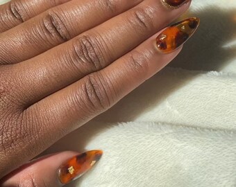 Tortoise Nails Etsy