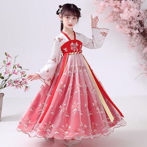Hanfu Girls Super Fairy Elegant Ancient Costume Ru Skirt Long-sleeved Children's Chinese Style Skirt