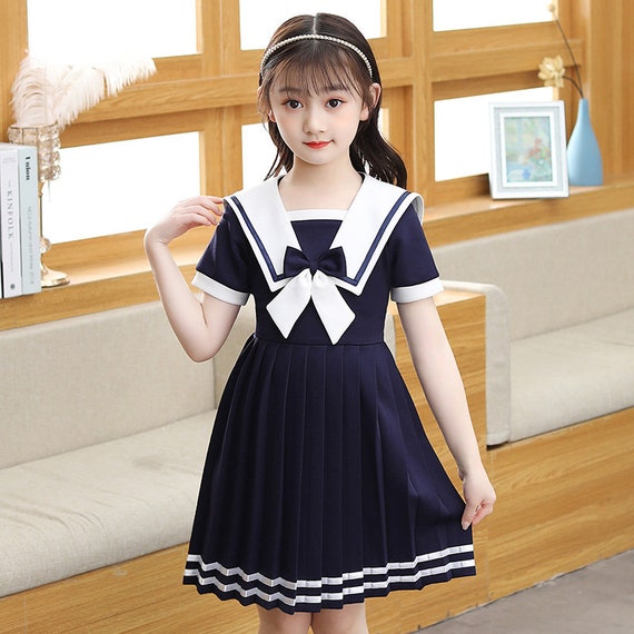 Children's College Style Dress Sailor School Uniform Summer