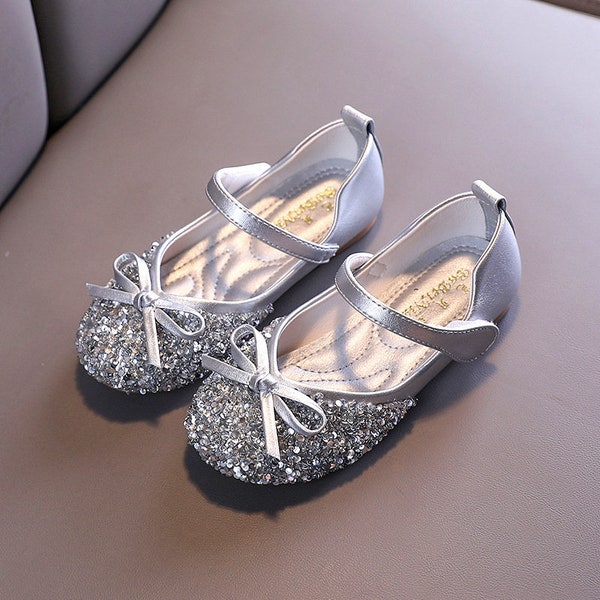 Chaussures simples pour enfants Mode Sequin Bow Princess Chaussures Chaussures Habillées de performance pour enfants