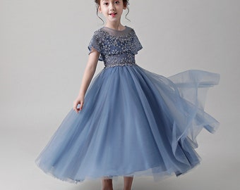 Children's Dress 2023 New Fluffy Gauze Piano Performance Host Dress Catwalk Lolita Girl Princess Dress