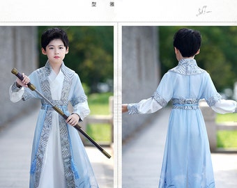 Hanfu Boys Summer Thin Section Children's Ancient Clothing High-end Chinese Young Master Clothing Martial Arts Guest Tang Suit