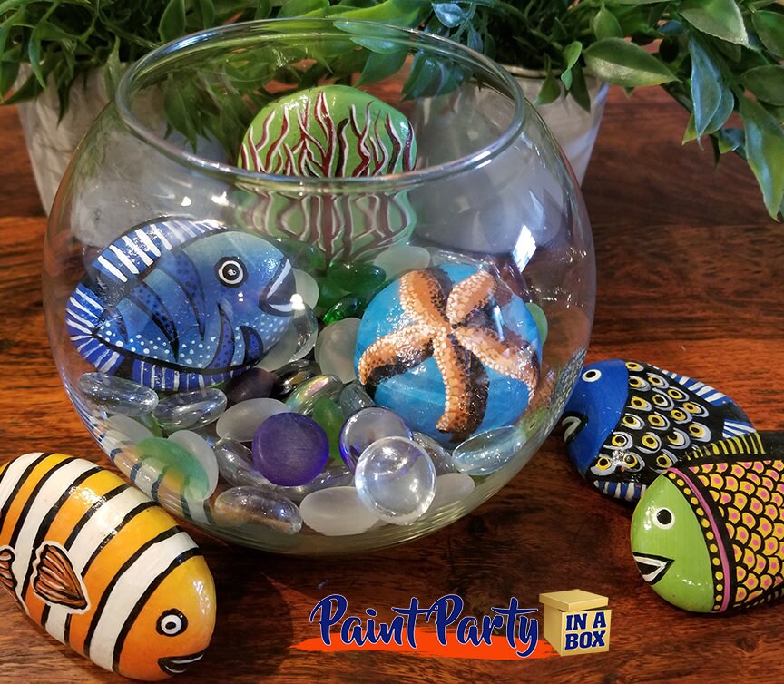 Paint Party 2 or more Painted Rock Fish Bowl Paint Party Etsy