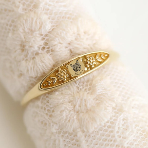 Unique Pet Keepsake Ring, Pet Memorial Ring, Handmade Jewelry, Birthday Gift, Sterling Silver Ring, Pet Loss