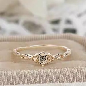 Anel memorial personalizado para animais de estimação, anel com imagem de animal de estimação, joias personalizadas para mulheres, presente memorial para animais de estimação, memorial para cães, presente de aniversário para ela