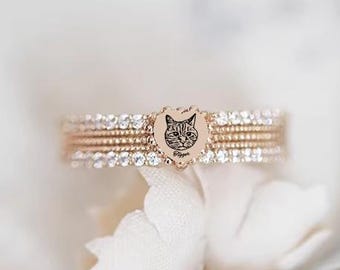 Custom Pet Portrait Ring, Cat Memorial Ring, Sterling Silver Jewelry, Pet Loss, Christmas Gift