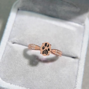 Custom Paw Print Ring, Pet Portrait Ring, Dog Keepsake, Pet Memorial Gift, Pet Loss, Gift For Pet Lover, Birthday Gift