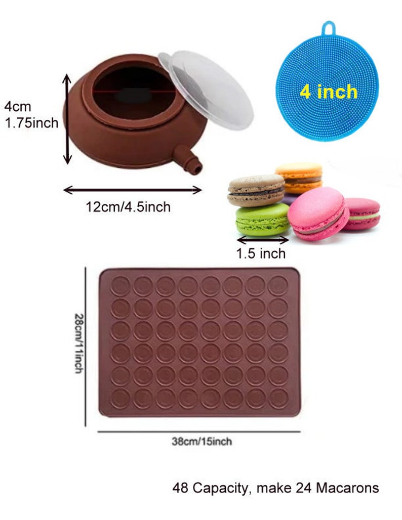48 Capacity Macarons Silicone Mat Baking Mold Silicone Macaron Etsy