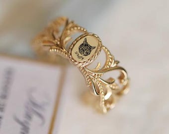 Vintage Pet Keepsake Ring, Pet Photo Ring, Sterling Silver Ring, Dog Cat Memorial, Pet Gift, Personalized Gift