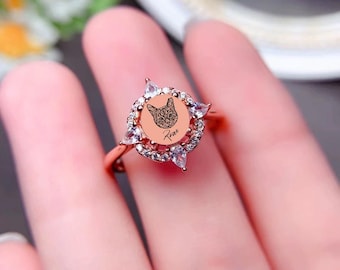 Custom Cluster Ring, Pet Memorial, Dog Jewelry, Pet Gift For Her, Christmas Gift