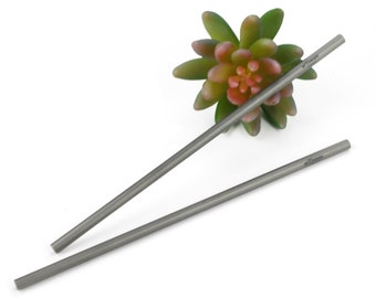 Titanium Straws 2 pcs set BPA Free Reusable Straight Straws  w. Cleaning Brush & storage bag new Classic