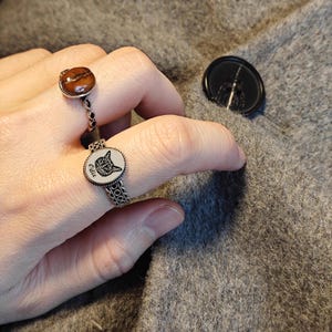 Vintage Pet Memorial Ring, Pet Keepsake Ring, Personalized Pet Jewelry, Dog Memorial Gift, Handmade Jewelry, Gift For Pet Lover